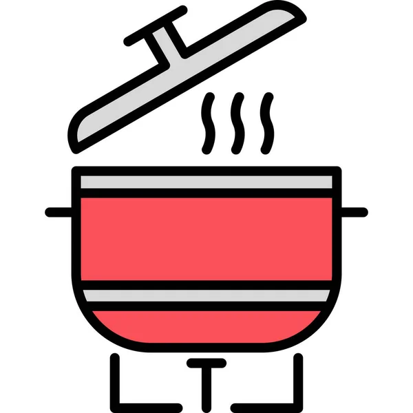 Yemek Pişiriyorum Web Simgesi Vektör Illüstrasyonu — Stok Vektör