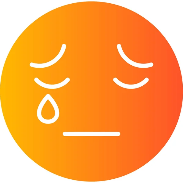 Crying Face Emoticon Icon Vector Illustration — Wektor stockowy