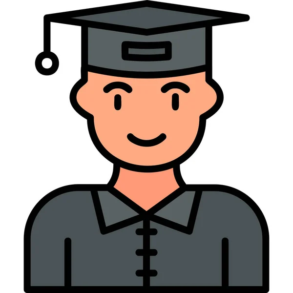 Graduate Web Icon Simple Illustration — Stock Vector