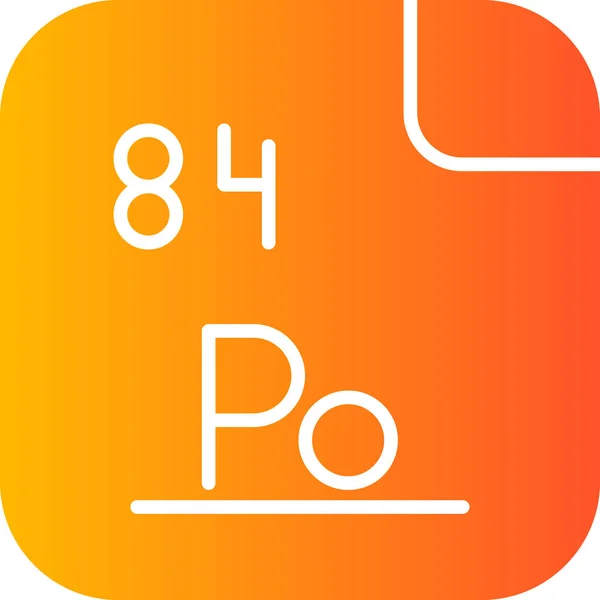 Polonium Adalah Unsur Kimia Dengan Simbol Dan Nomor Atom Polonium - Stok Vektor