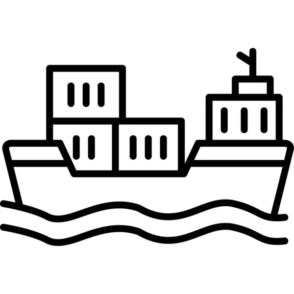 Простая Векторная Иллюстрация Грузового Корабля — стоковый вектор