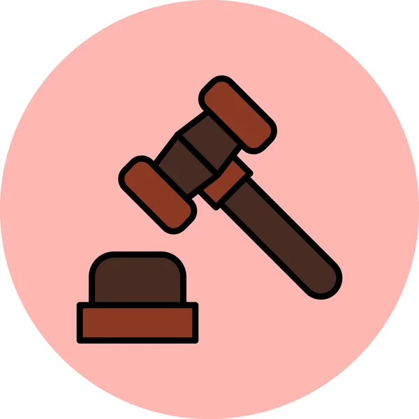 Ícone Martelo Ilustração Simples Ícones Vetoriais Tribunal Justiça Para Web — Vetor de Stock