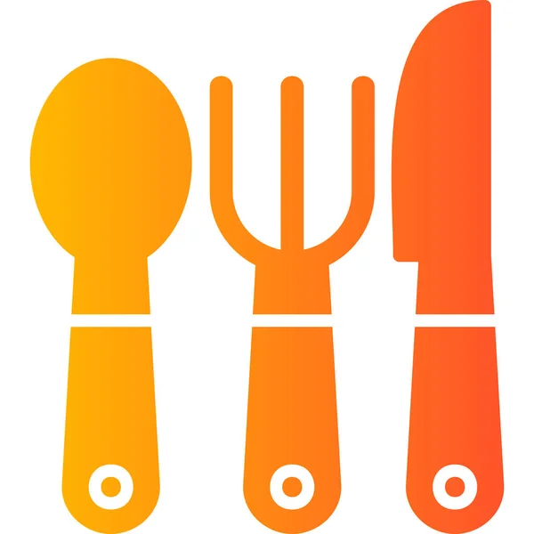 Utensilios Cocina Cubiertos Web Iconos Simples — Vector de stock