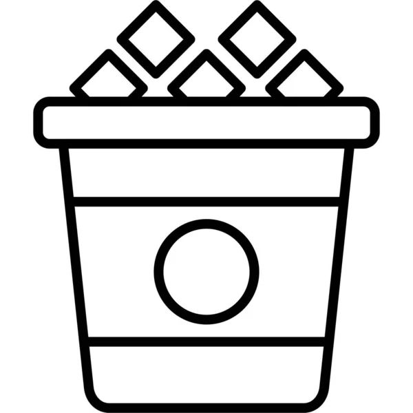 Ikona Ice Bucket Vektorová Ilustrace — Stockový vektor