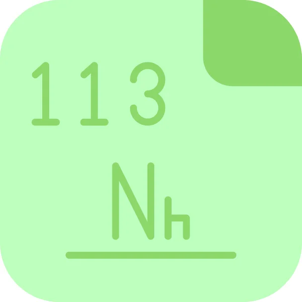 Nihonium Egy Szintetikus Kémiai Elem 113 Atomszámmal Rendkívül Radioaktív Legstabilabb — Stock Vector