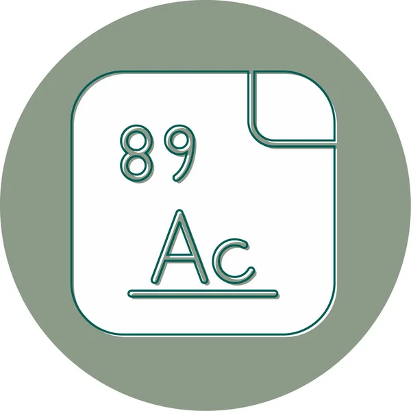 Actínio Elemento Químico Com Símbolo Número Atômico Ícone Vetorial — Vetor de Stock