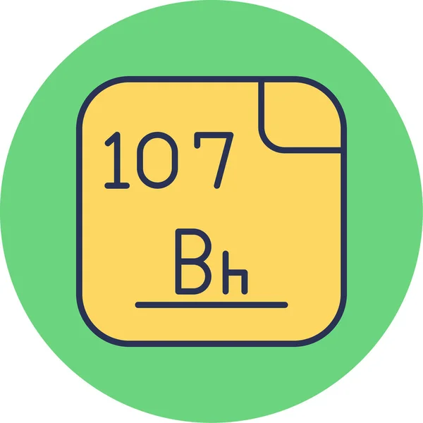 Bohrium Unsur Kimia Web Ilustrasi Sederhana - Stok Vektor