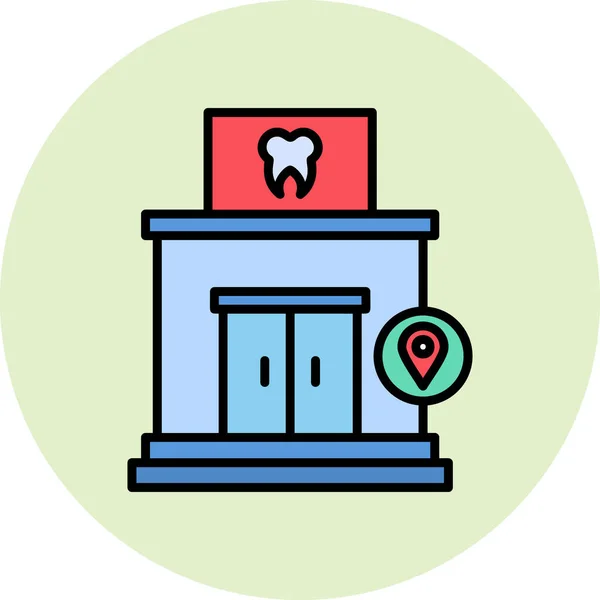 Clinic Location Pin Web Icon Simple Illustration — Vetor de Stock