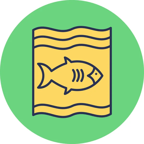 Pescado Icono Web Ilustración Simple — Vector de stock