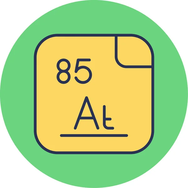 Astatin Chemisches Element Web Einfache Illustration — Stockvektor