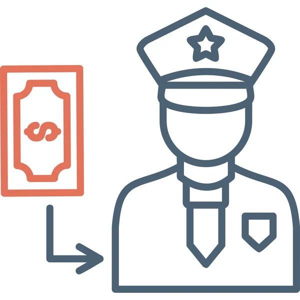 Corrupte Officier Pictogram Vector Illustratie — Stockvector