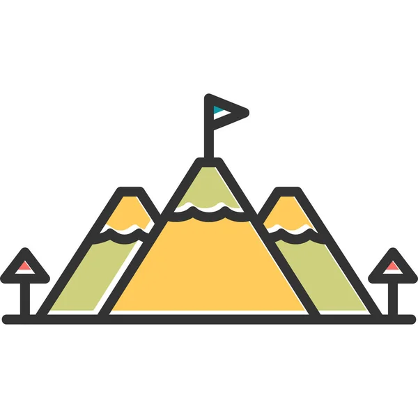 Pico Montaña Ilustración Simple — Vector de stock