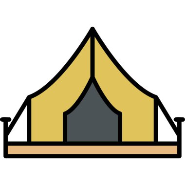 kamp çadırı ikonu vektör illüstrasyonu