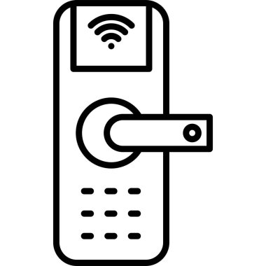 vector illustration of modern Smart door icon