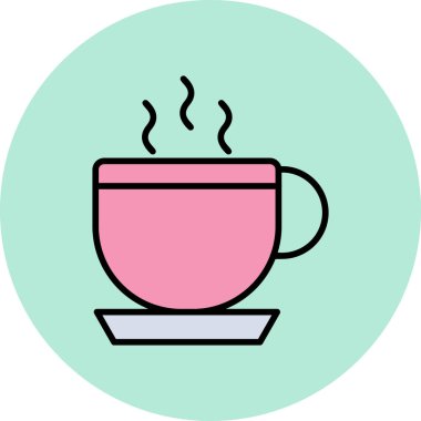 çay fincanı simgesi, vektör illüstrasyonu