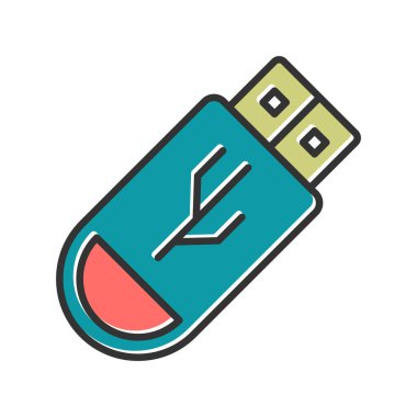 usb flash disk simge vektör illüstrasyon tasarımı