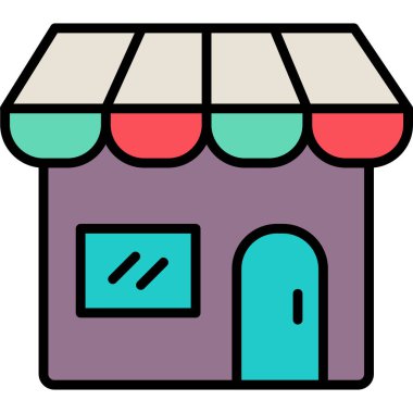 Dükkan. Web simgesi basit illüstrasyon