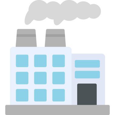 Fabrika modern simgesi, vektör illüstrasyonu