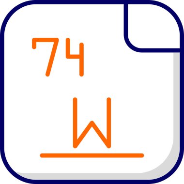 74 Tungsten Kimyasal element, Mendeleev Periyodik Tablo simgesi 