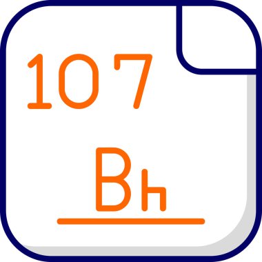 Bohrium, kimyasal element, web basit illüstrasyon