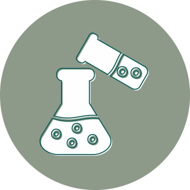 Kimya şişesi. Web simgesi basit tasarım 