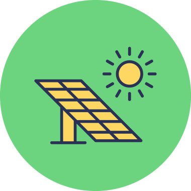 Güneş paneli ikon vektör illüstrasyonu