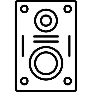 Müziği. Web simgesi basit bir illüstrasyon. Konuşmacı 