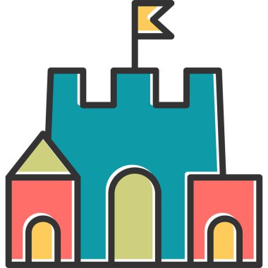 Şato. Web simgesi basit illüstrasyon