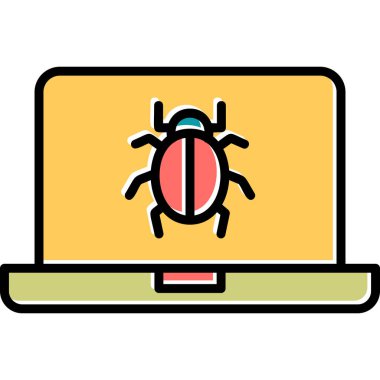 Kötü amaçlı web simgesi basit illüstrasyon