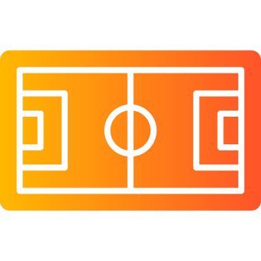 Futbol sahası simgesi, vektör illüstrasyonu