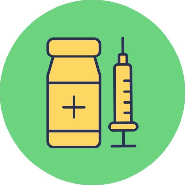 Aşı Aşılama Ağı simgesi basit illüstrasyon