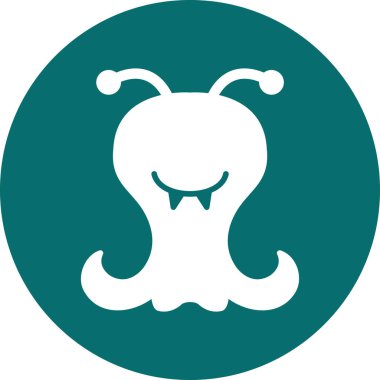 cartoon art illustration of ufo alien creature