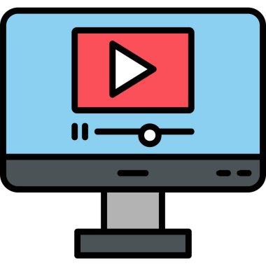 video. Web simgesi basit illüstrasyon