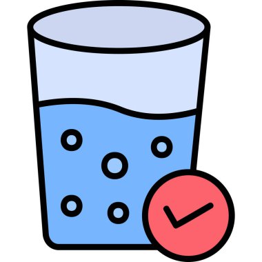 Bir bardak su. Web simgesi basit illüstrasyon 