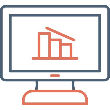 Çevrimiçi Veri Analizi simgesi vektör illüstrasyonu