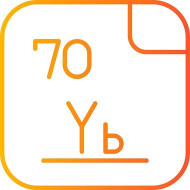 Ytterbium simgesi, vektör çizimi