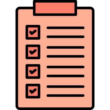 Kontrol listeli pano. Web simgesi basit illüstrasyon