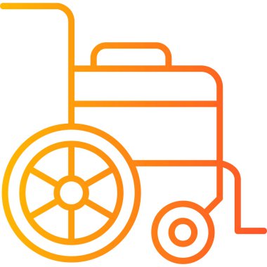 Tekerlekli sandalye. Web simgesi illüstrasyonu