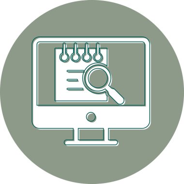 Dosya Arama Bilgisayar Ağı, simge, vektör illüstrasyonu