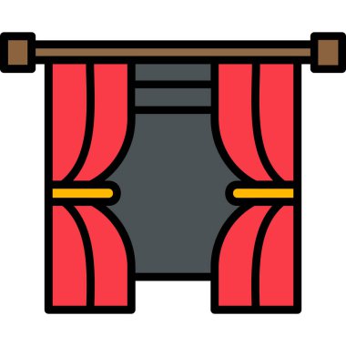 Perdeler. Web simgesi basit illüstrasyon