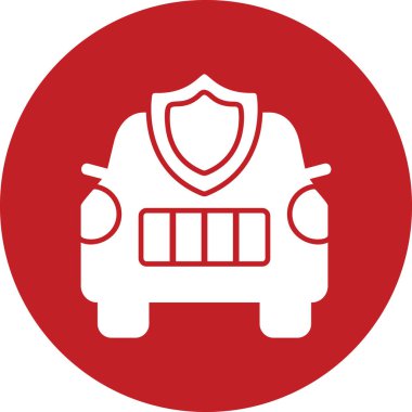 Araba sigortası. Web simgesi basit illüstrasyon