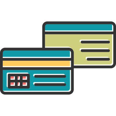 Kredi kartıyla. Web simgesi illüstrasyonu