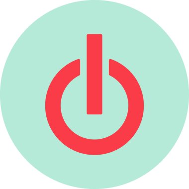 Güç Düğmesi simgesi, vektör illüstrasyonu