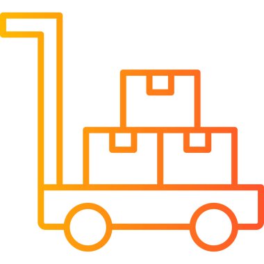 Nakliye paketleri ve kutuları olan bir yük arabası. 