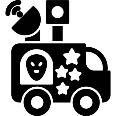 News Van web icon, vector illustration