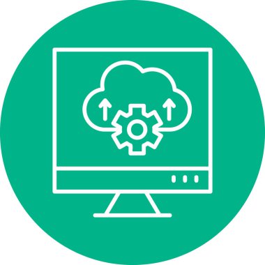 vector cloud technology icon illustration