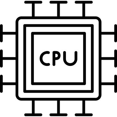 microprocessor icon, vector illustration simple design