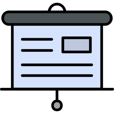 iş sunumu düz vektör simgesi