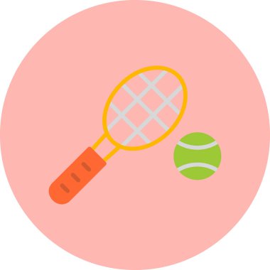 Tenis raketi simgesi, vektör illüstrasyonu