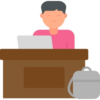 ofis çalışanı simgesi vektör illüstrasyon